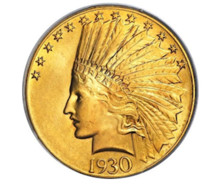 Indian-head gold coin