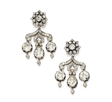 Silver, Gold and Diamond Earrings