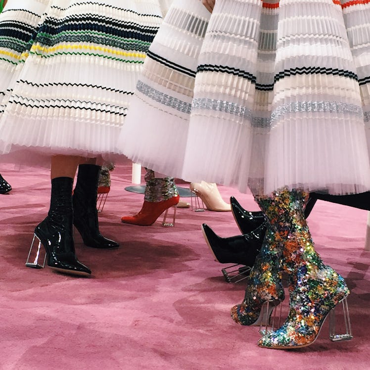 Backstage at the Dior Spring 2015 Couture show