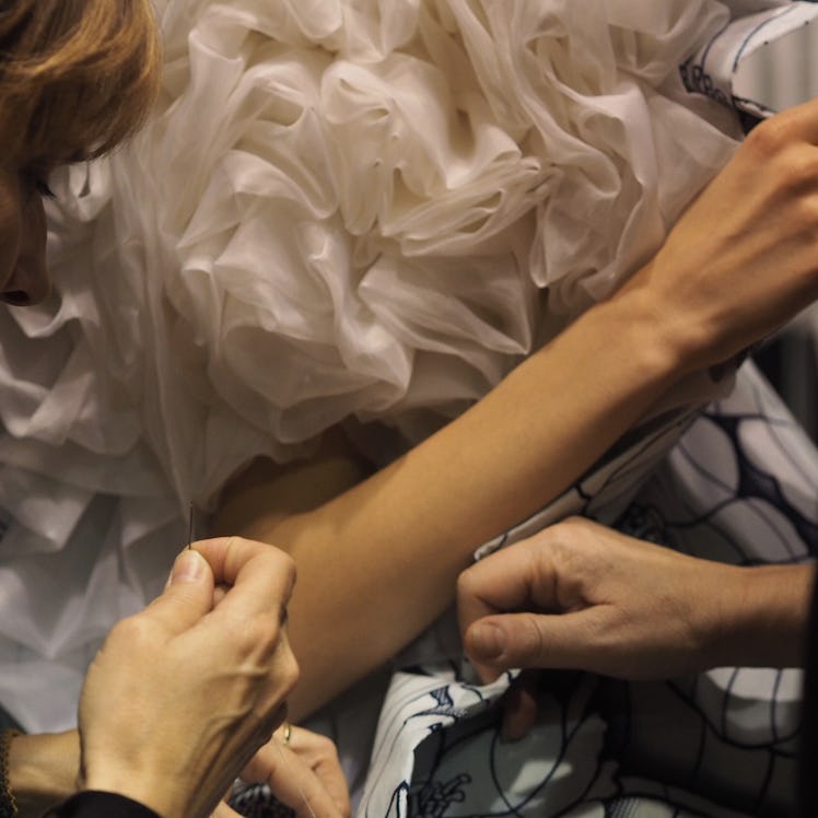Backstage at the Spring 2015 couture shows