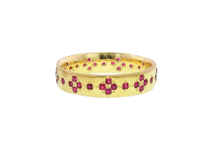 Adel Chefridi yellow gold and ruby ring