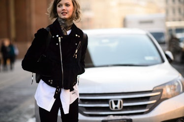 Lindsey Wixson at New York Fashion Week Fall 2015 Street Style Day 7