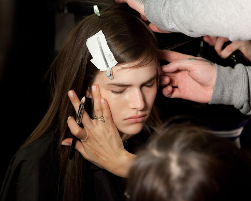 Backstage at Donna Karan Fall 2015