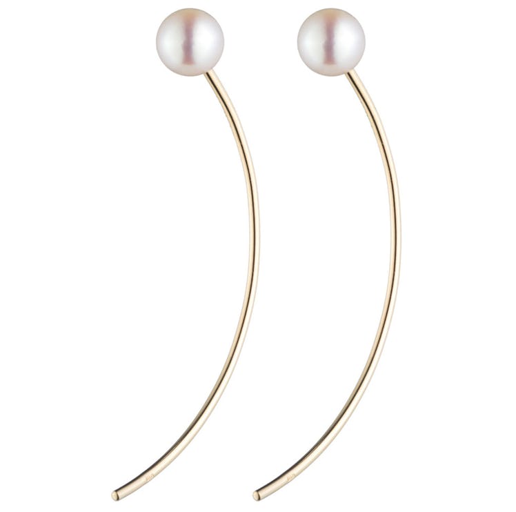 Hirotaka gold and pearl earrings