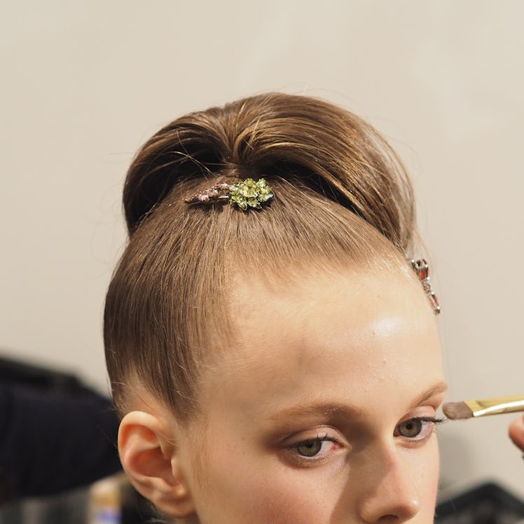 Backstage at Prada Fall 2015