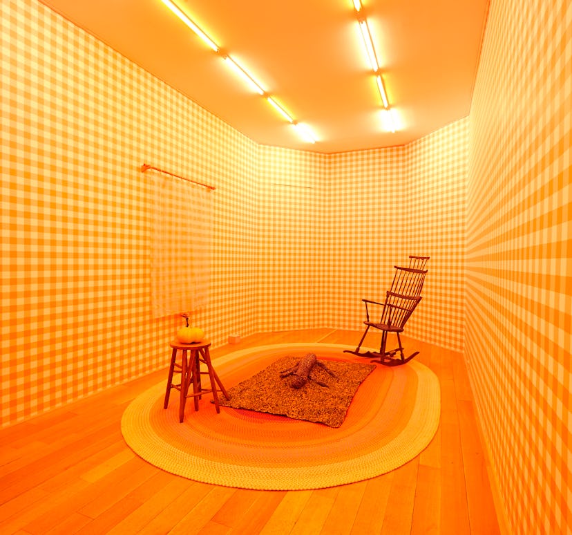 Installation view of Alex Da Corte, Die Hexe, 2015