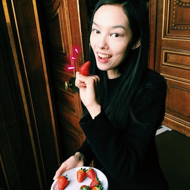 Fei Fei Sun captures a backstage moment at Dries Van Noten's Fall 2015 show