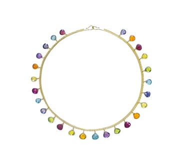Marie-Hélène de Taillac 22k yellow gold and multicolored stone necklace