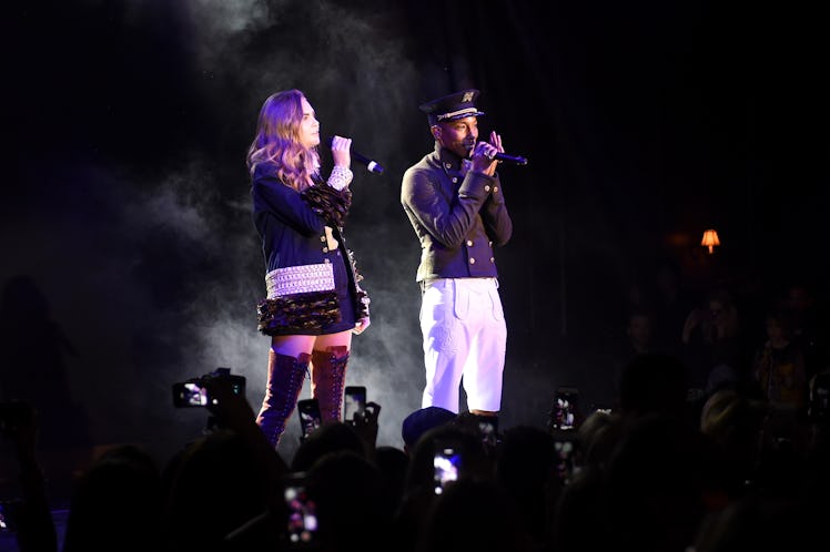 Cara Delevingne and Pharrell perform