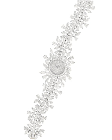 Vancleef & Arpels 18k white gold and diamond watch