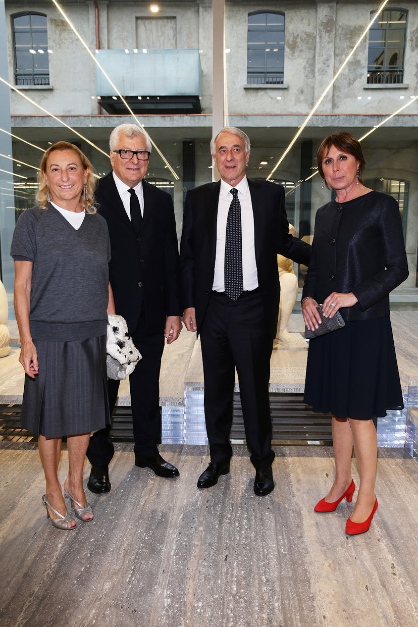 Miuccia Prada, Patrizio Bertelli, Giuliano Pisapia, and Cinzia Sasso