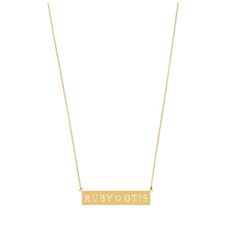 Jennifer Meyer 18k Yellow Gold Personalized Nameplate Necklace
