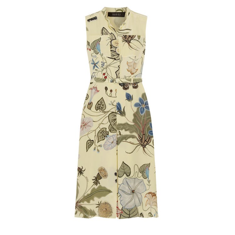 Gucci floral-print silk-cady dress