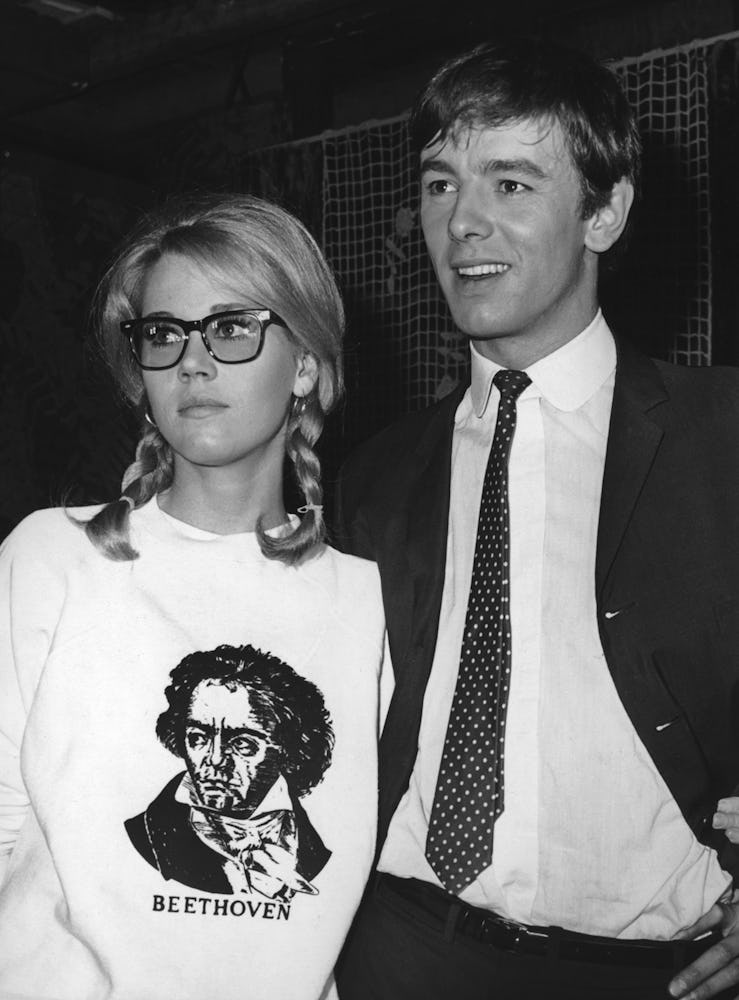Jane Fonda with Peter McEnery on the set of “The Game Is Over”