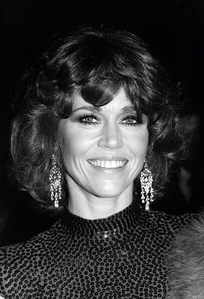 Short and black-haired Jane Fonda in 1981