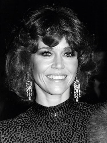 Short and black-haired Jane Fonda in 1981