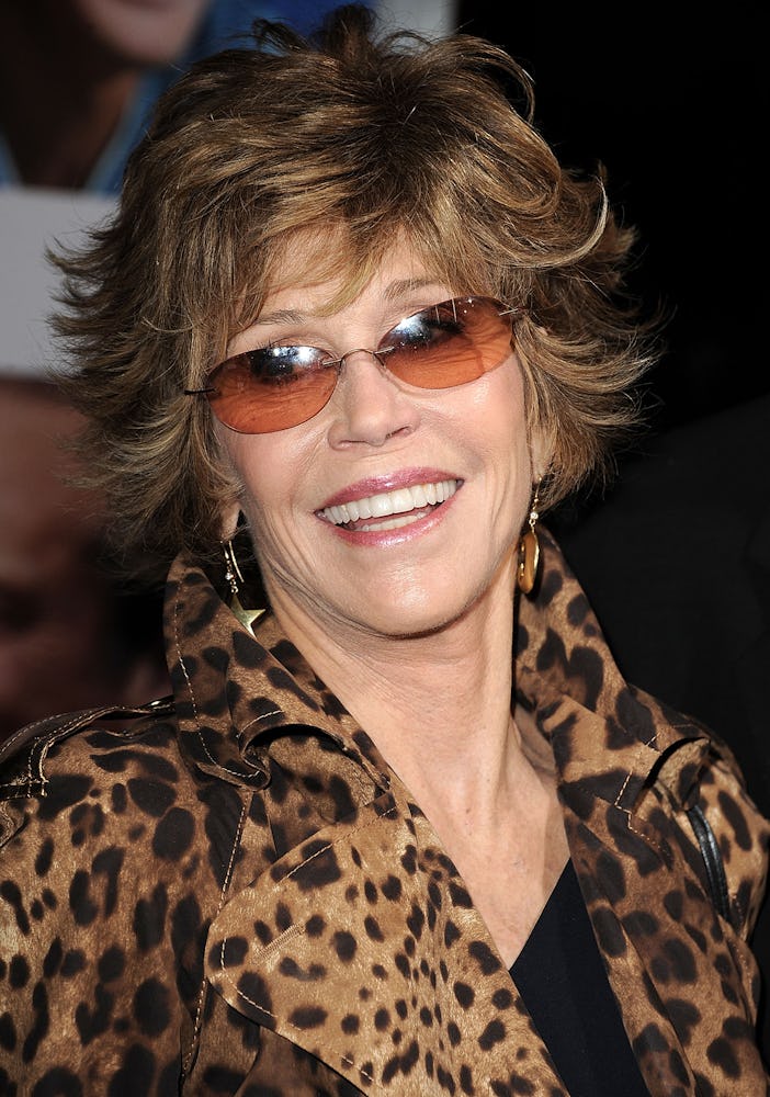 Jane Fonda with a short, curled hairstyle in 2000s
