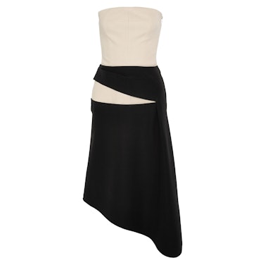Balenciaga asymmetric cotton-canvas and crepe dress