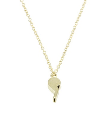 Lauren Klassen 14k yellow gold and diamond tiny whistle necklace