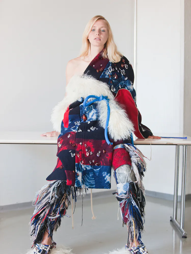 finnish dress designers Plinth dress with lace Tarmo Thorstrm, a Lace Artist from Finland