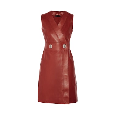 Gucci leather wrap dress