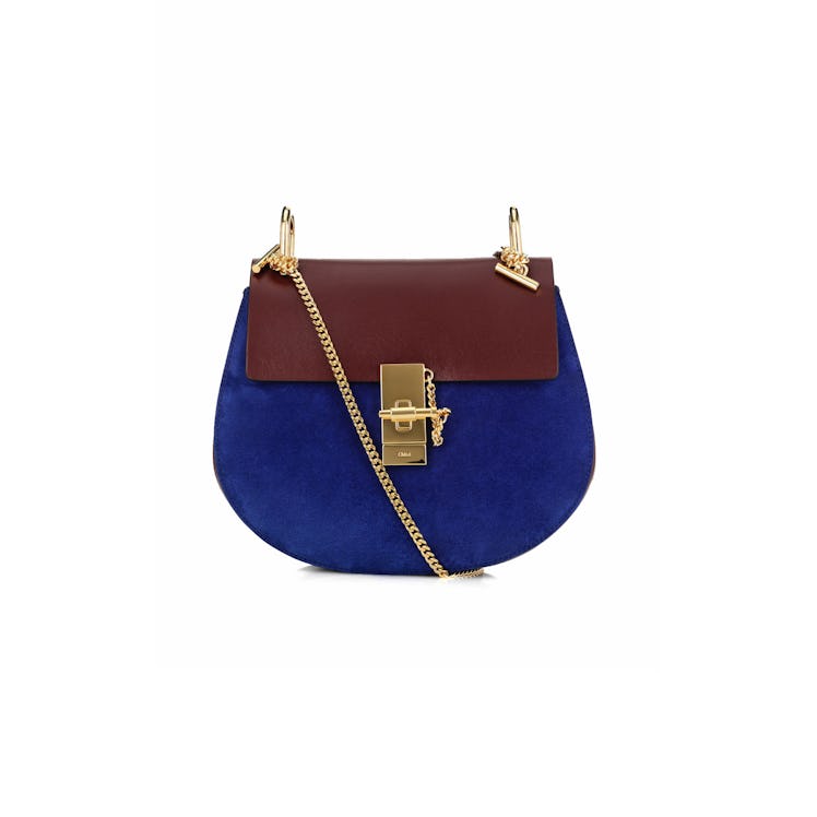 Chloé Drew mini leather and suede cross-body bag