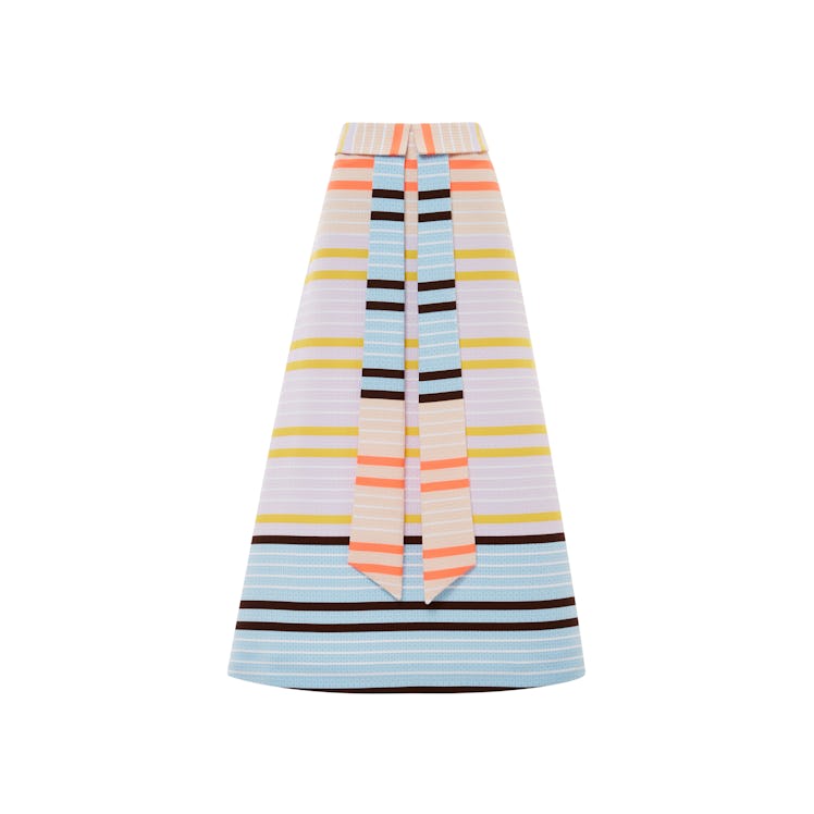 Suno Neon Stripe Faux Tie Skirt