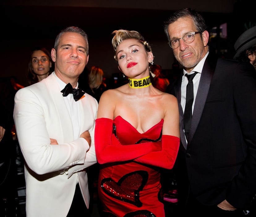 Andy Cohen, Miley Cyrus, and Kenneth Cole