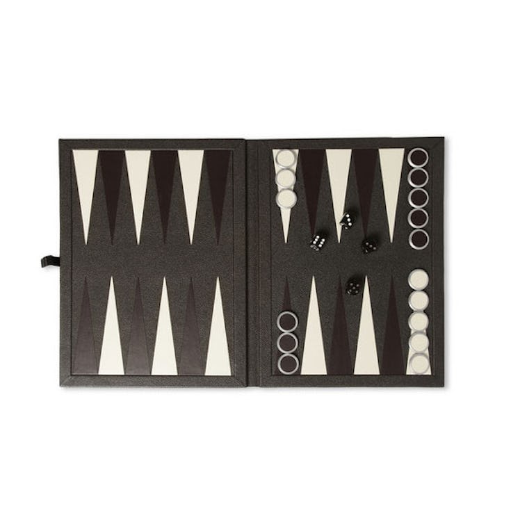 Dunhill Bourdon leather-bound backgammon set