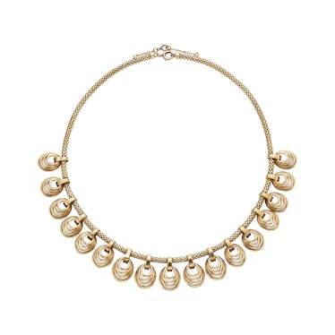 Gold swirled pendant necklace