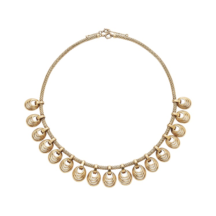 Gold swirled pendant necklace