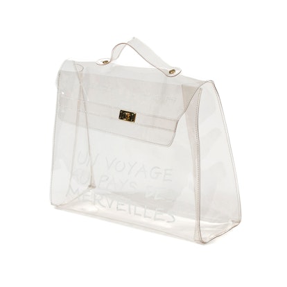 Hermes Kelly bag in transparent vinyl