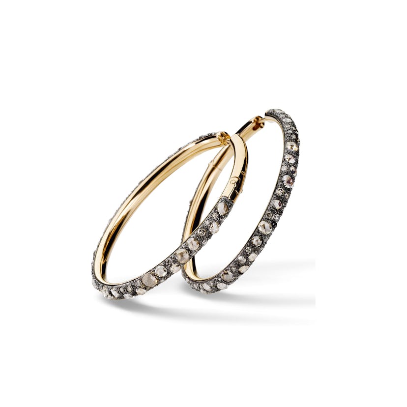 Pomellato Tango earrings in 18kt rose gold and brown diamonds