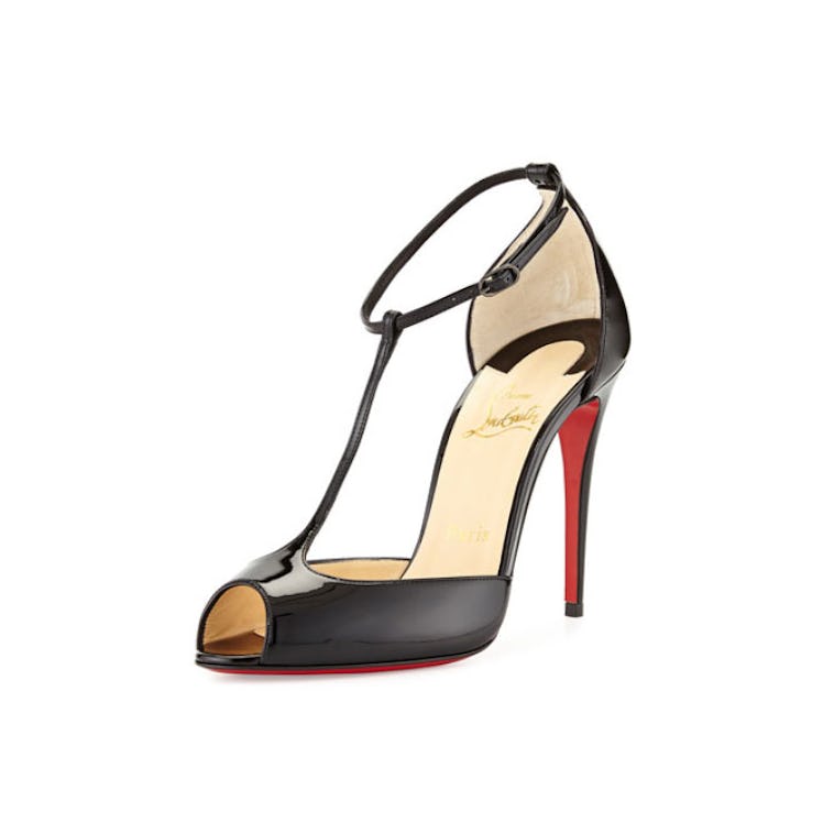 Christian Louboutin Senora Patent T-Strap Red Sole Sandal