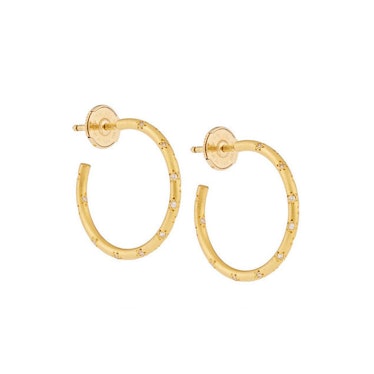 Marie-Helene de Taillac 22-karat gold diamond hoop earrings