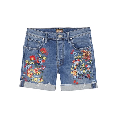 Mother Loosey Fray denim shorts