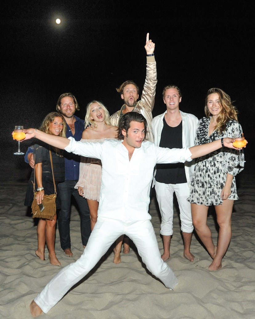 Rebecca Cohen, Todd Cohen, Caroline Vreeland, Cameron Klippsten, Peter Brant II, Barron Hilton, and ...