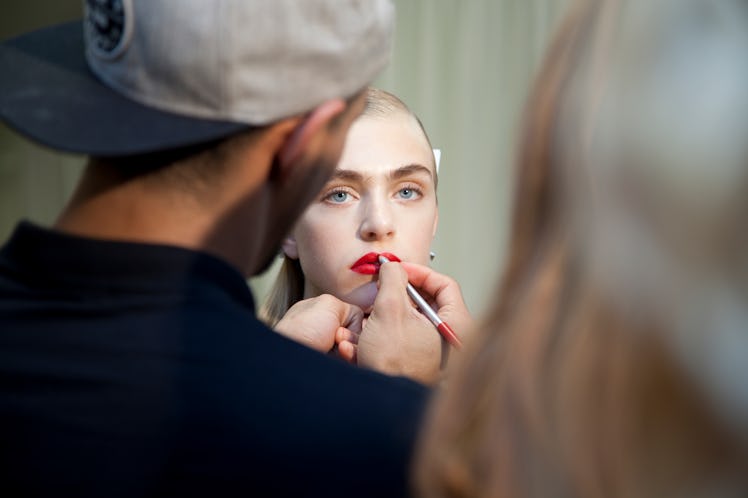 Backstage at DKNY Spring 2016