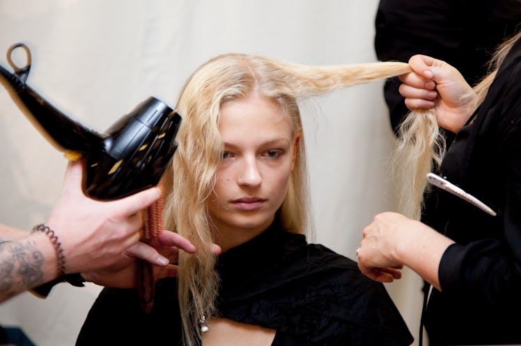 Backstage at DKNY Spring 2016