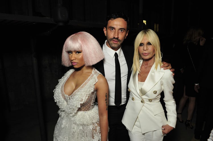 Nicki Minaj, Riccardo Tisci, and Donatella Versace