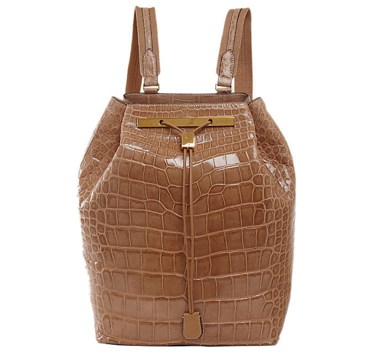 The Row alligator backpack