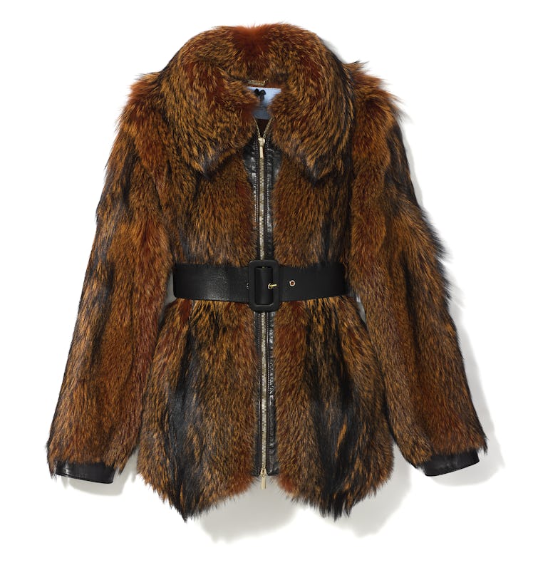 Blumarine belted fur jacket