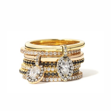Forevermark by Jade Trau gold and diamond rings
