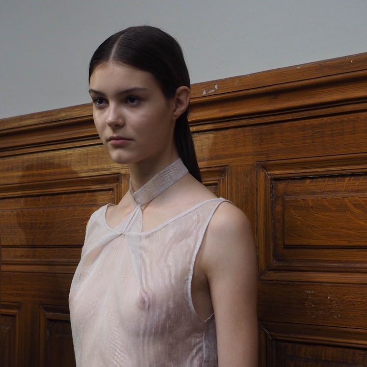 Backstage at Iris Van Herpen Spring 2016