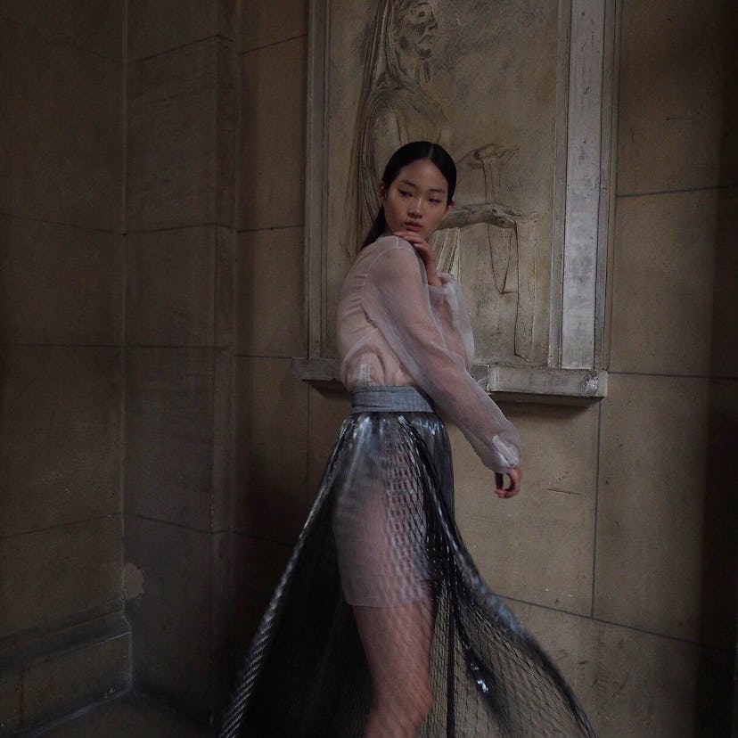 Backstage at Iris Van Herpen Spring 2016