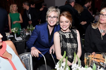 Jane Lynch and Emma Stone