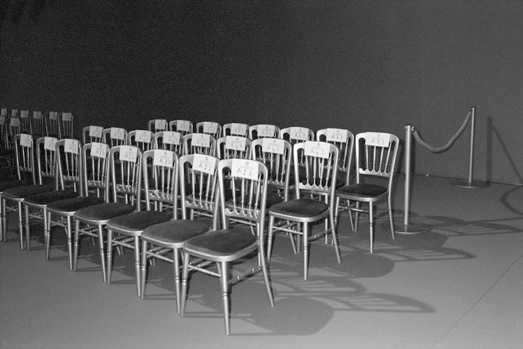 Chairs at Givenchy fashion show