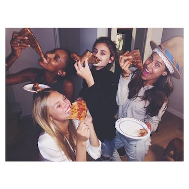 Jasmine Tookes, Romee Strijd, Taylor Hill, and Michael Stephen Shank