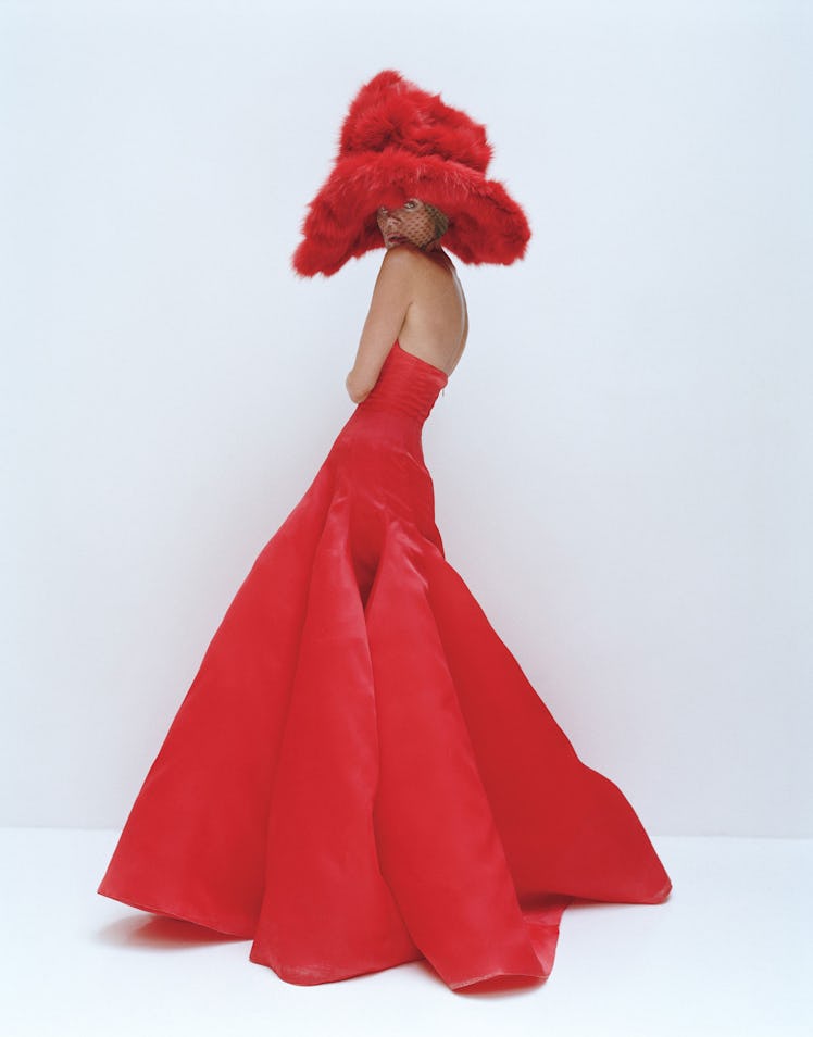 Anna Della Russo in red dress