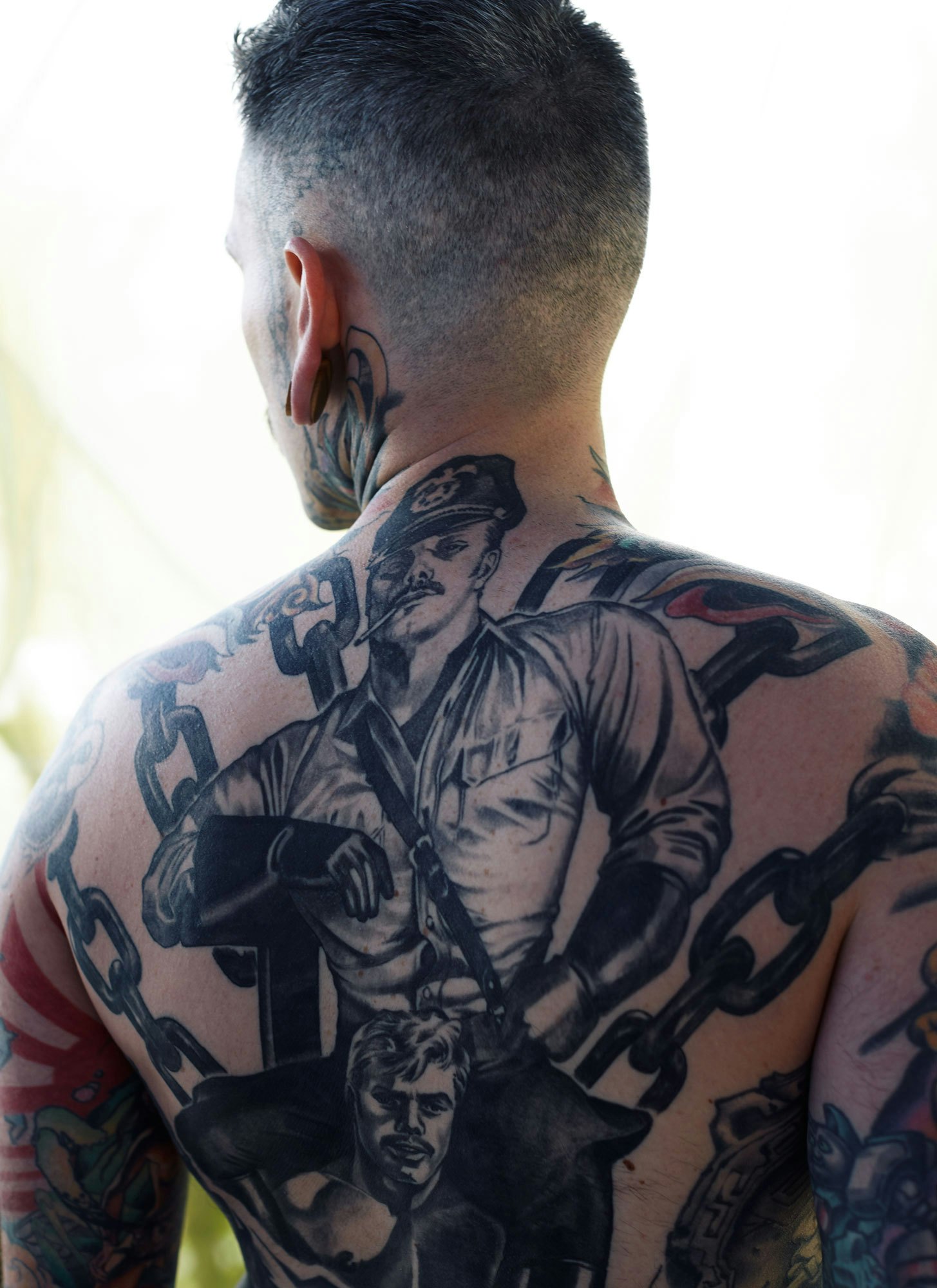 Tom of Finland cop tattoo made by me at the Black Box Studio  Tattoos  Portrait tattoo Cop tattoos